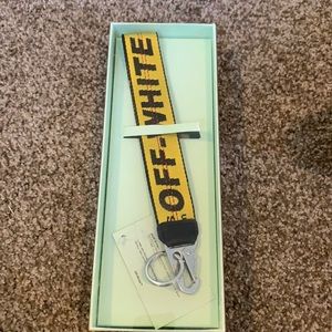 NWT Authentic Off White Industrial Yellow Keychain